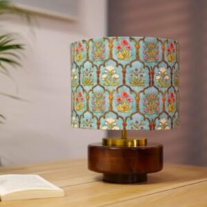 DREAMY WALLS Woode Table Lamp with Shade Bedside Lamp for Bedroom Living Room Home Décor Desk Lamp with E27 Holder - Pack of 1